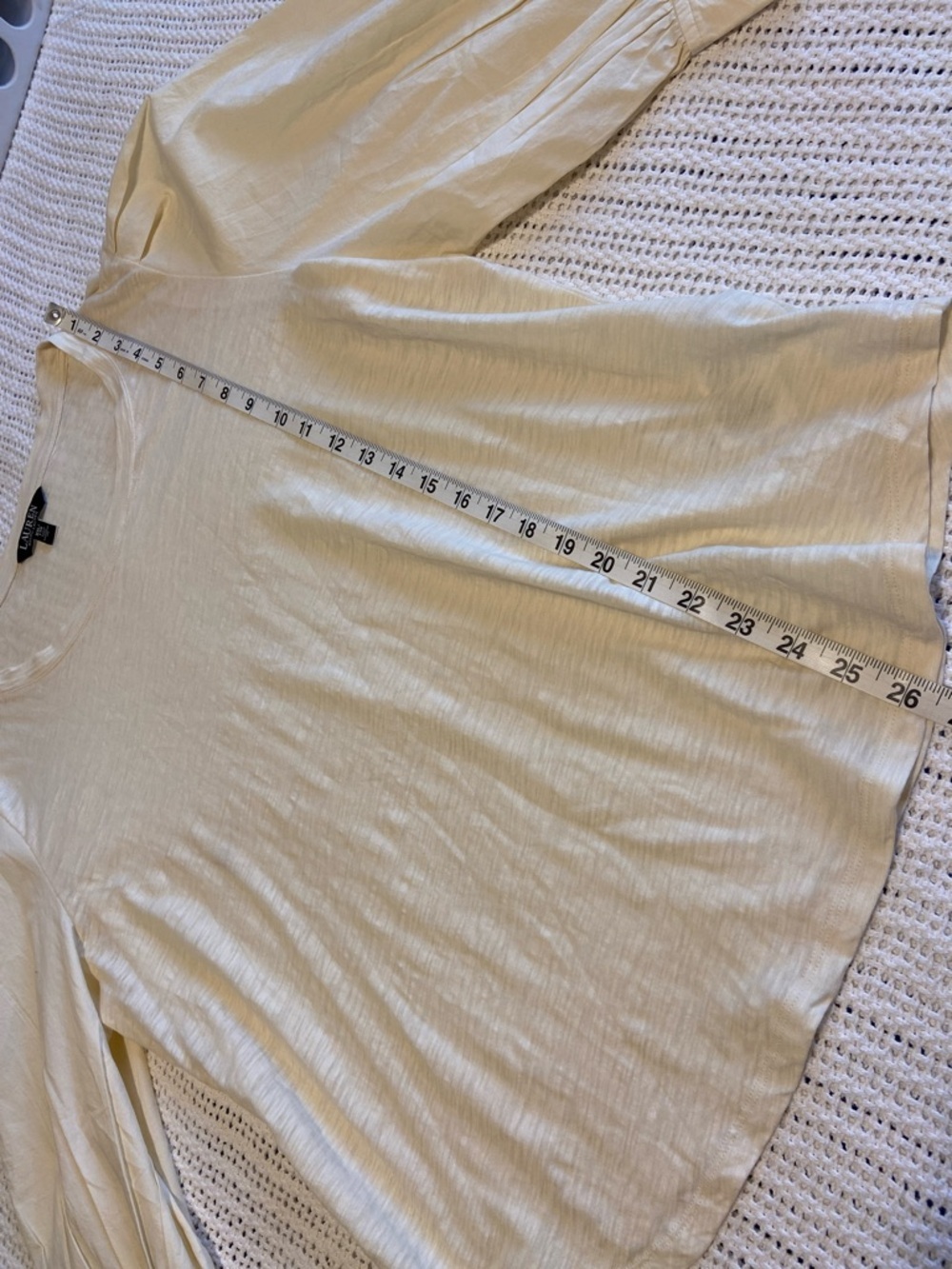 Lauren Ralph Lauren Black Tag women's cotton blend cream media puff sleeve XXL - Picture 11 of 12